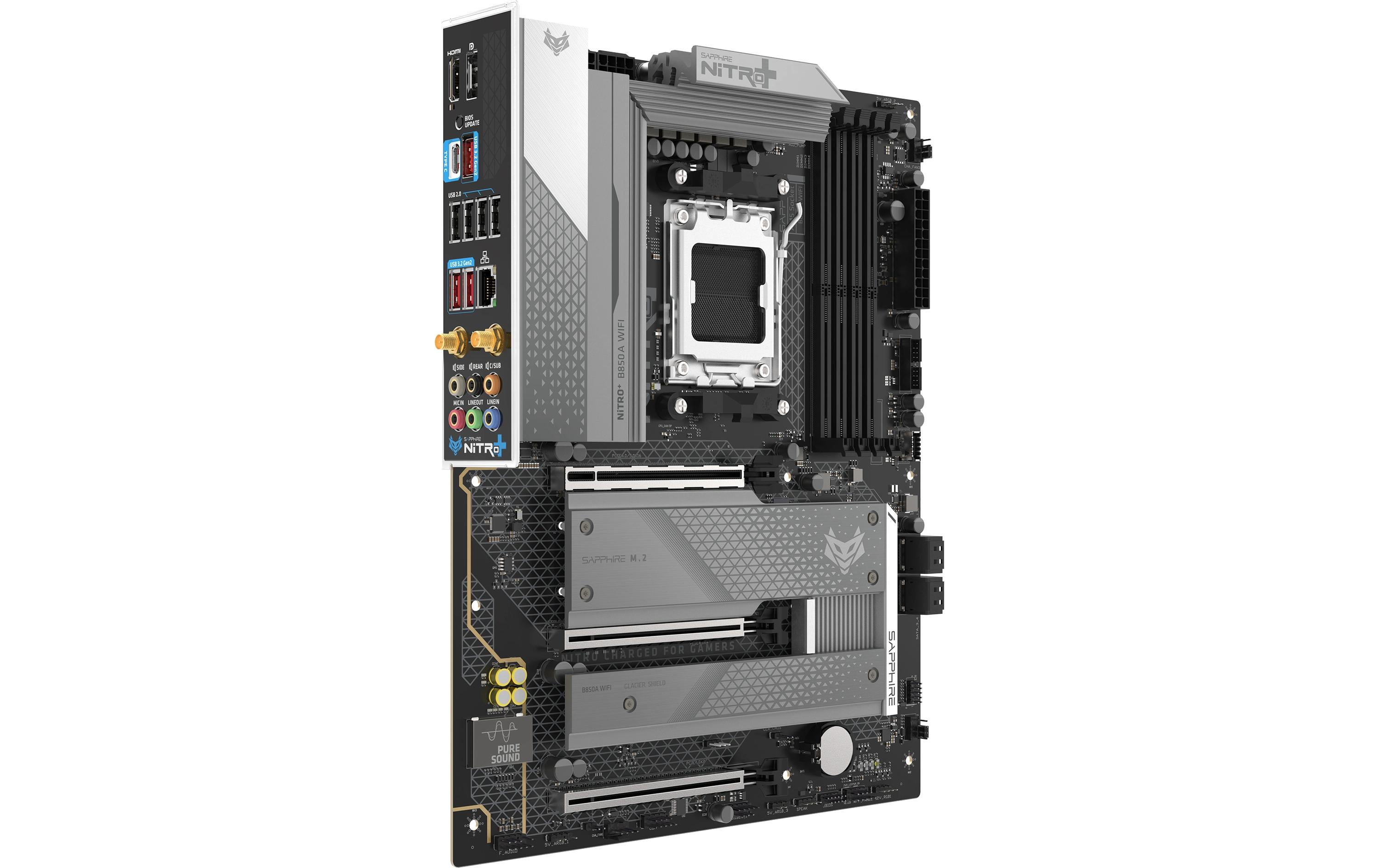 1987874_1 - Mediatech Sapphire NITRO+ B850A WIFI7, ATX, AM5 AMD B850, 4x DDR5, PCIe 5.0, 2.5G, WIFI7