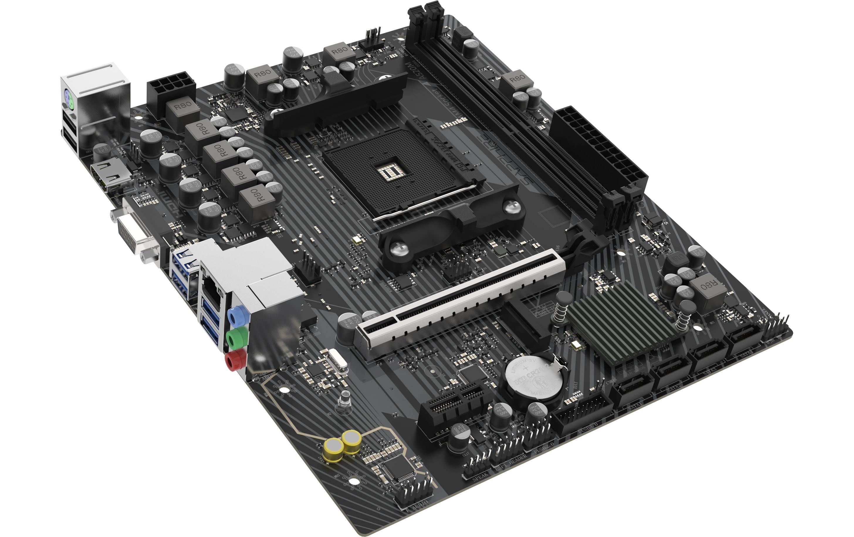 1987881_3 - Mediatech Sapphire A520M-E, mATX, AM4 AMD A520, 2x DDR4, PCIe 3.0, 1G