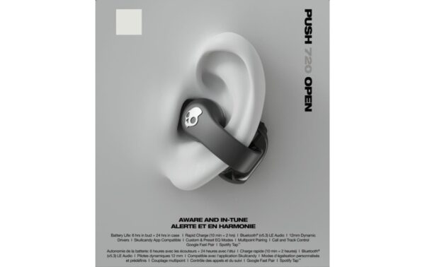 Skullcandy Push 720 True Black/Silver, Open Ear