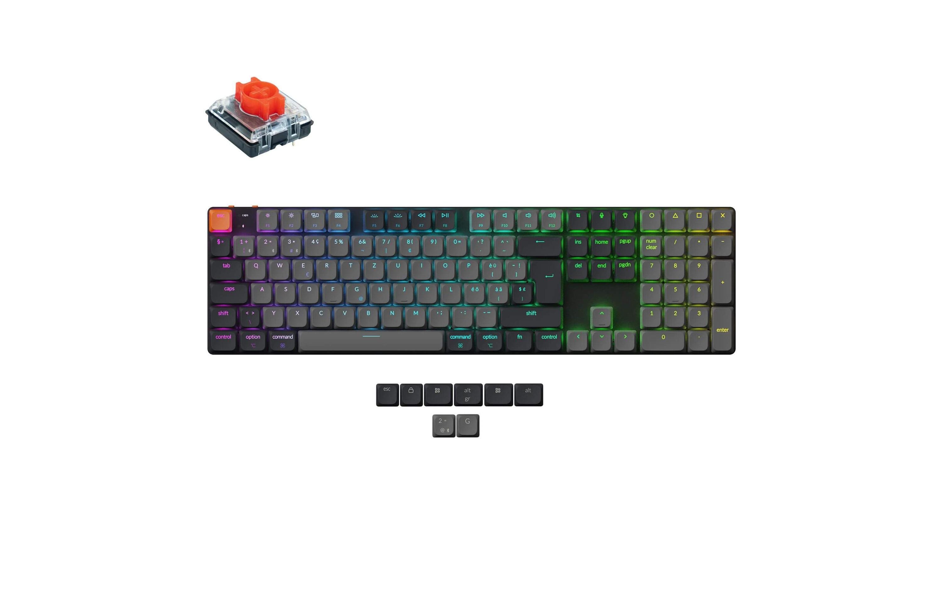 1990832_1 - Mediatech Keychron K5 QMK v2 Red Switch, CH CH QWERTZ, ISO