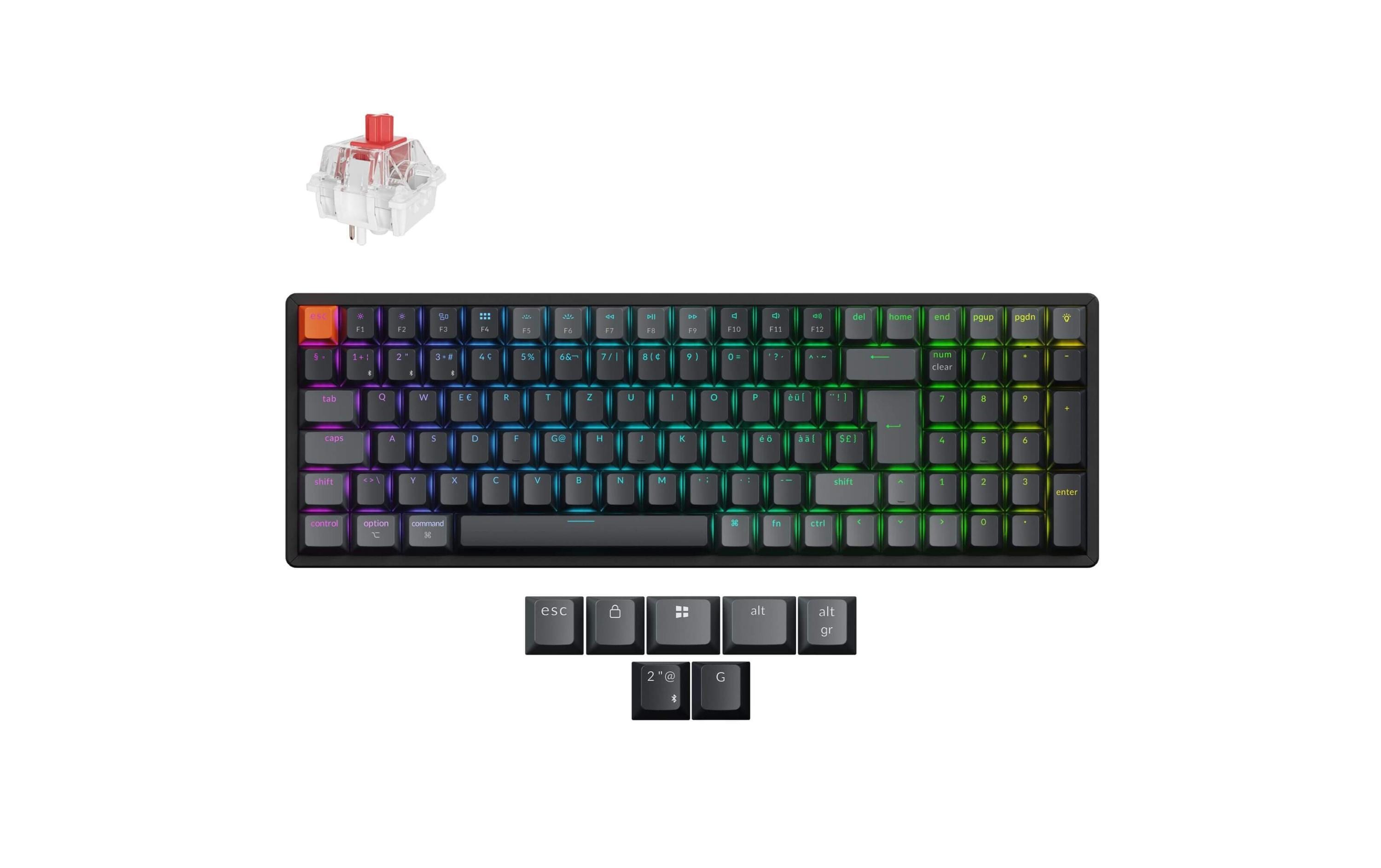 1990836_1 - Mediatech Keychron K4 QMK v3 Red Switch, CH CH QWERTZ, ISO