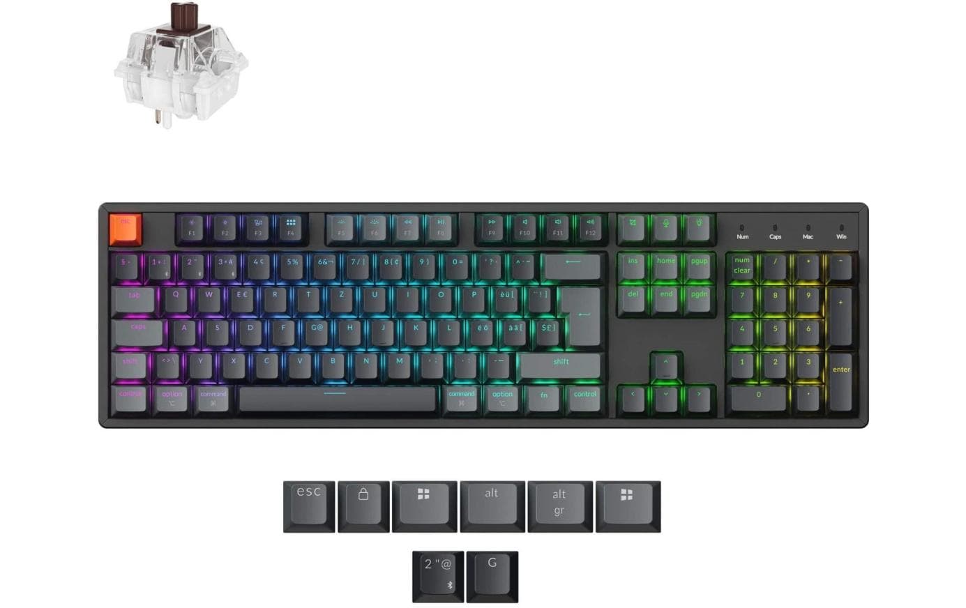1990840_1 - Mediatech Keychron K10 QMK v2 Red Switch, CH CH QWERTZ, ISO