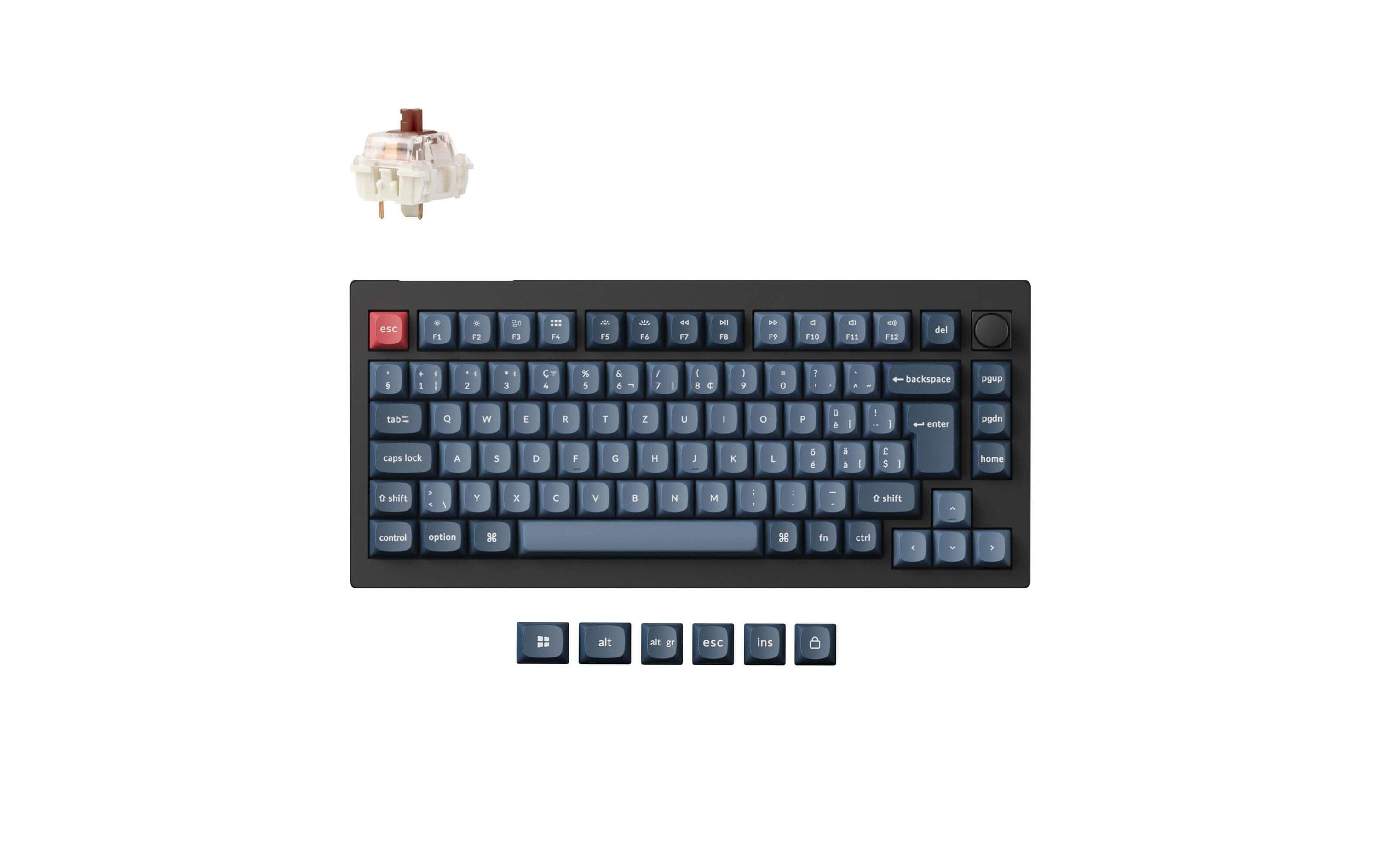 1990844_1 - Mediatech Keychron V1 Max Black Brown Switch, CH CH QWERTZ, ISO