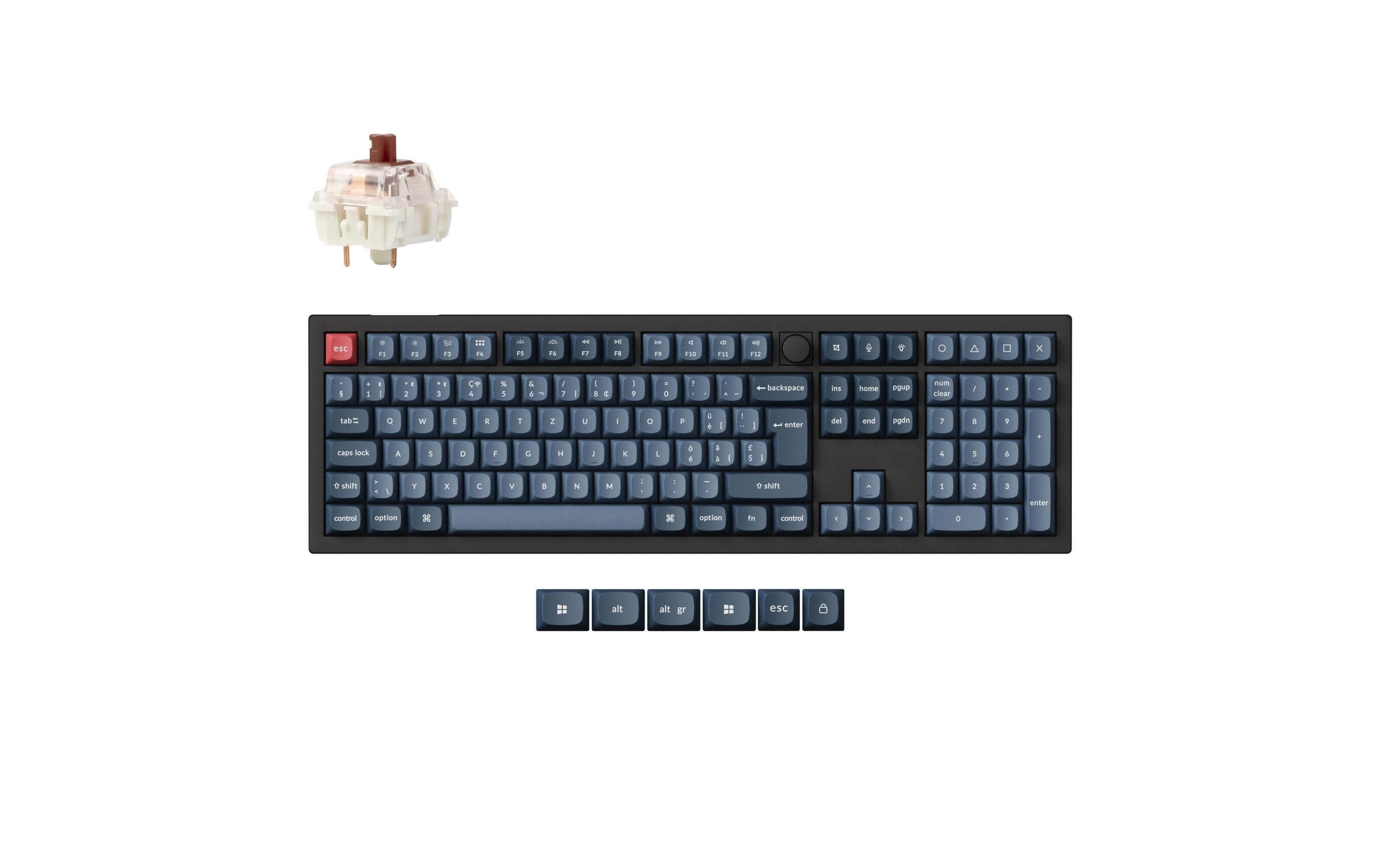 1990850_1 - Mediatech Keychron V6 Max Black Brown Switch, CH CH QWERTZ, ISO