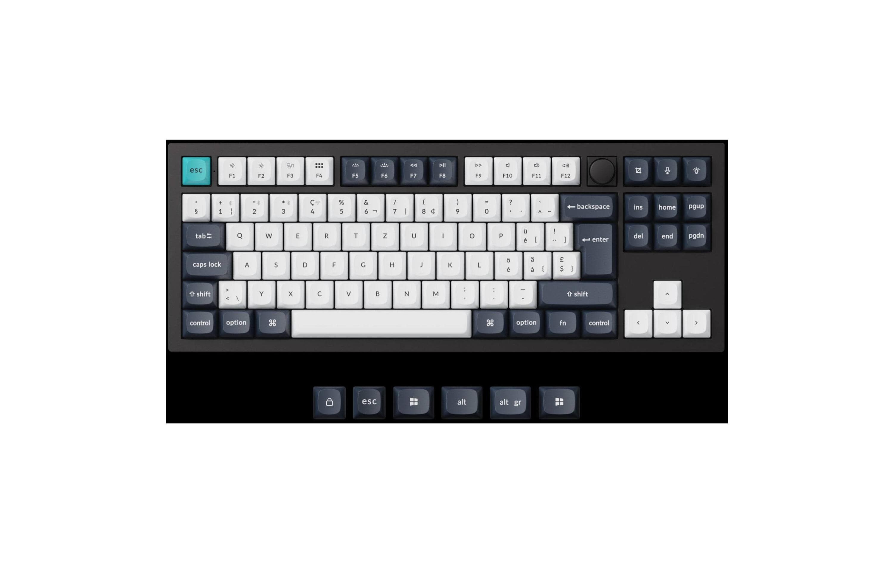 1990854_2 - Mediatech Keychron Q3 Max Black QMK Brown Switch, CH CH QWERTZ, ISO