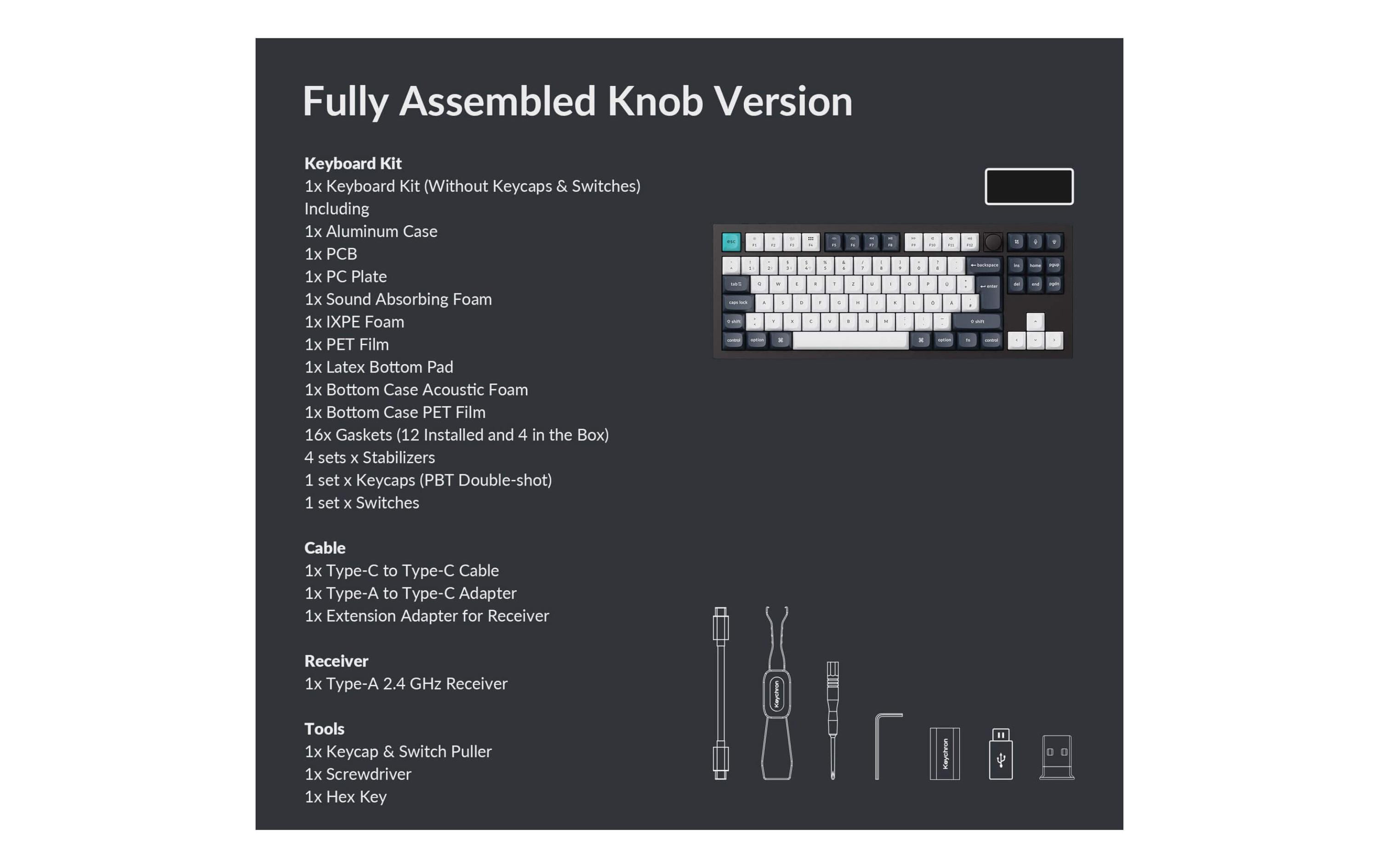 1990854_7 - Mediatech Keychron Q3 Max Black QMK Brown Switch, CH CH QWERTZ, ISO