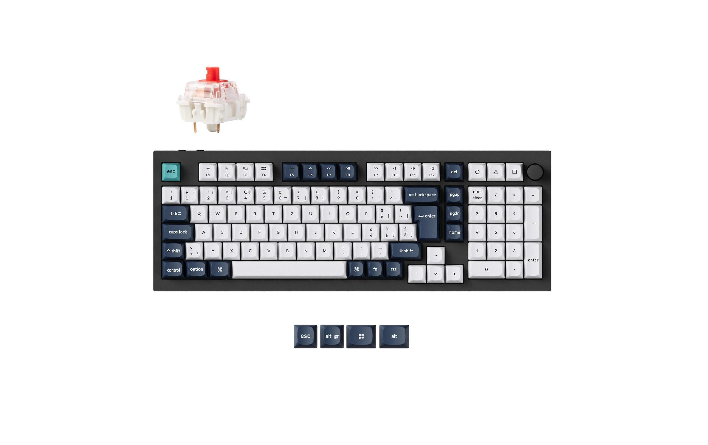 1990855_1 - Mediatech Keychron Q5 Max Black QMK Red Switch, CH CH QWERTZ, ISO