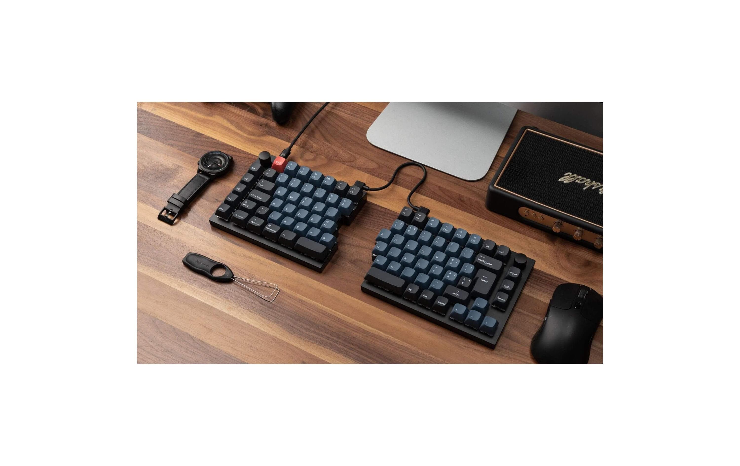 1990862_3 - Mediatech Keychron Q11 Black QMK Brown Switch, CH CH QWERTZ, ISO