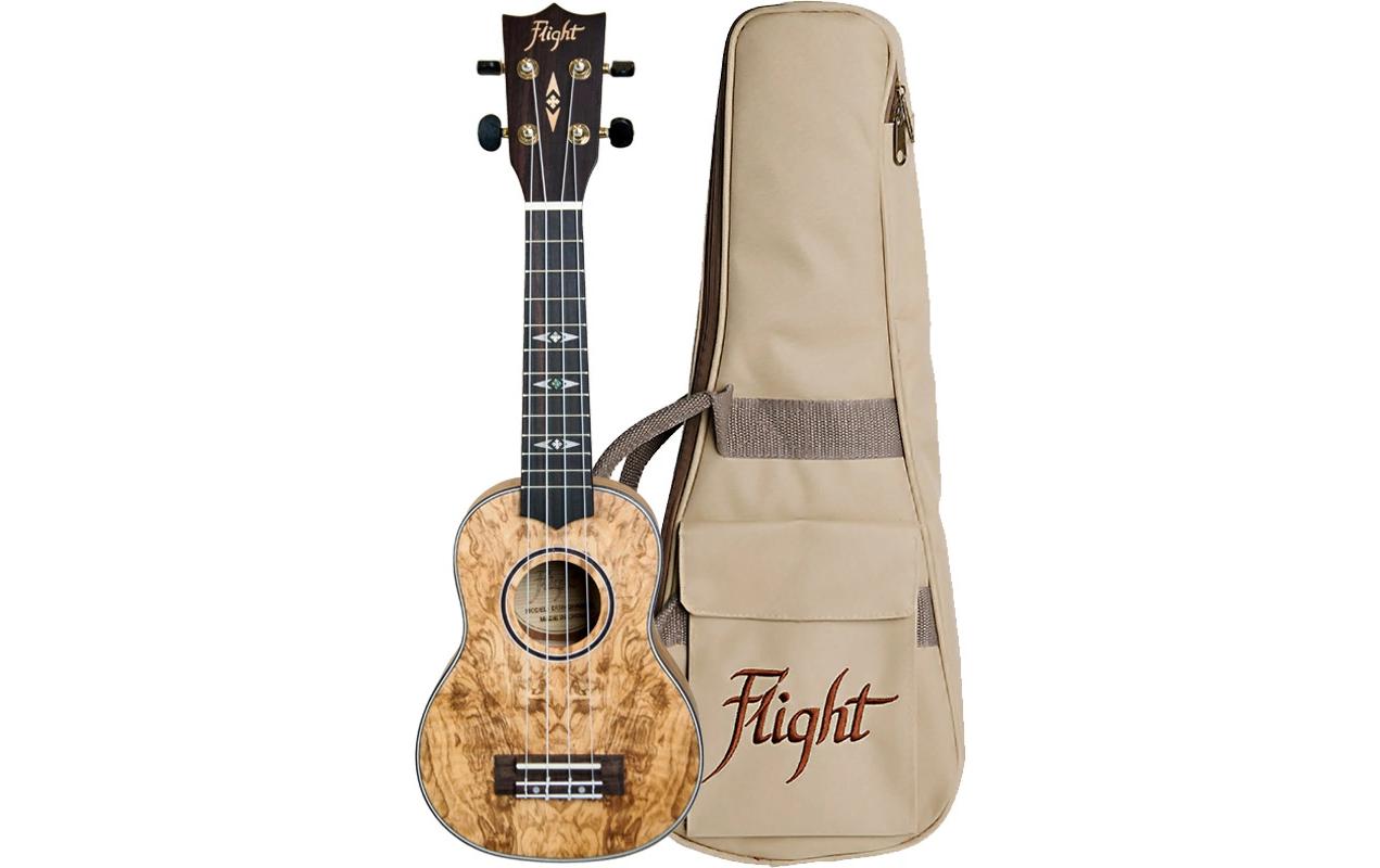 Flight Ukulele Soprano - Quilted Ash Ukulele, Gigbag kaufen Schweiz | Mediatech.ch
