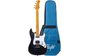 Flight Rock Series Uku Transparent Black Elektrische Ukulele, Gigbag
