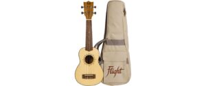 Flight Ukulele Soprano - Spruce/Zebrano Ukulele, Gigbag