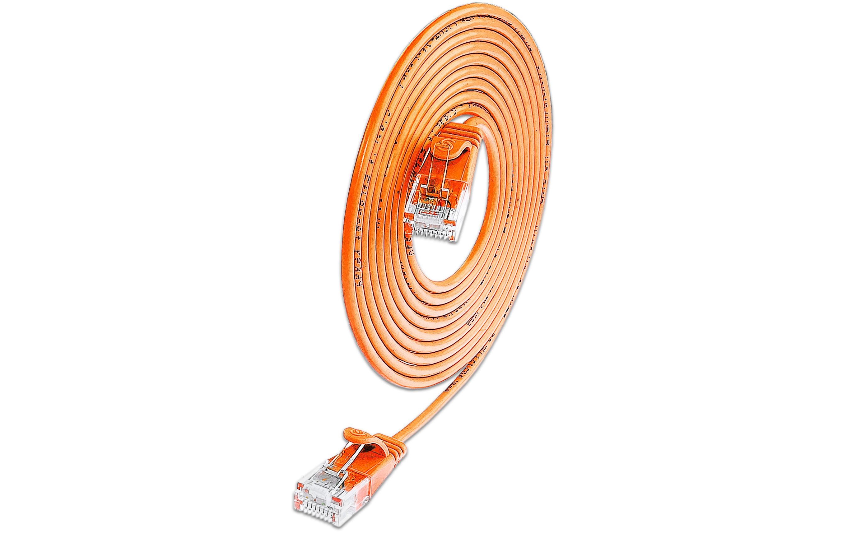 1991881 - Mediatech SLIM Patchkabel: U/UTP, 10cm, orange Cat.6A, LSOH, Klinke nicht brechbar, 3.6mm kaufen Schweiz | Mediatech.ch