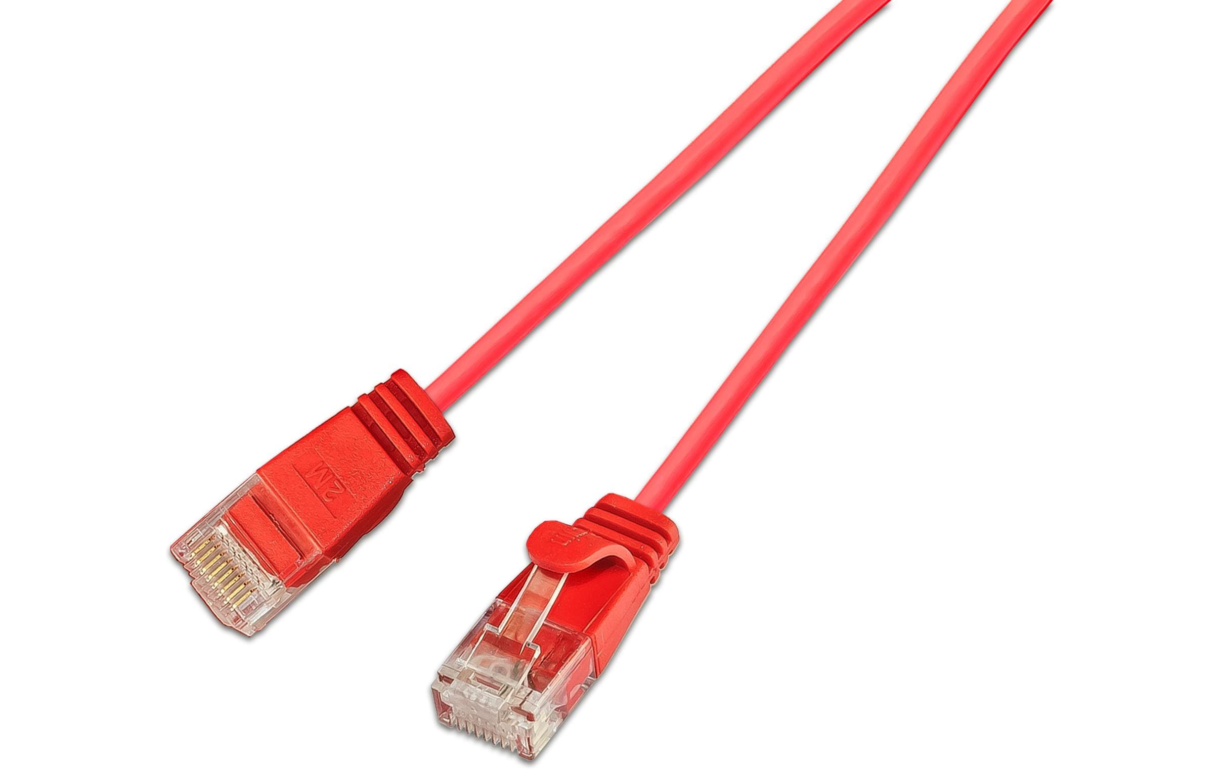1991891_1 - Mediatech SLIM Patchkabel: U/UTP, 15cm, rot Cat.6A, LSOH, Klinke nicht brechbar, 3.6mm
