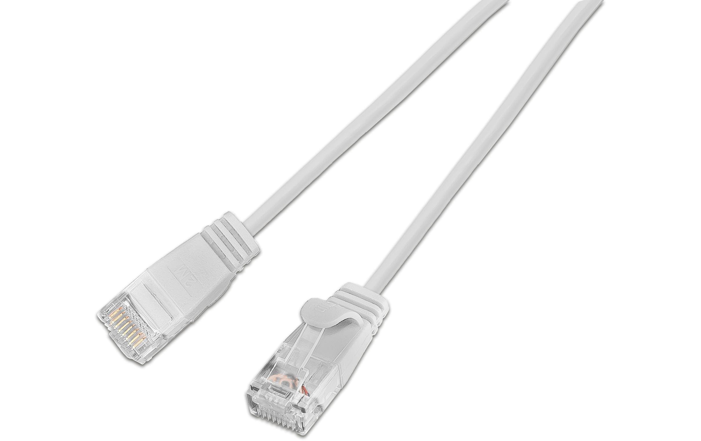 1991893_1 - Mediatech SLIM Patchkabel: U/UTP, 15cm, weiss Cat.6A, LSOH, Klinke nicht brechbar, 3.6mm