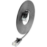 SLIM Patchkabel: U/UTP, 25cm, schwarz Cat.6A, LSOH, Klinke nicht brechbar, 3.6mm