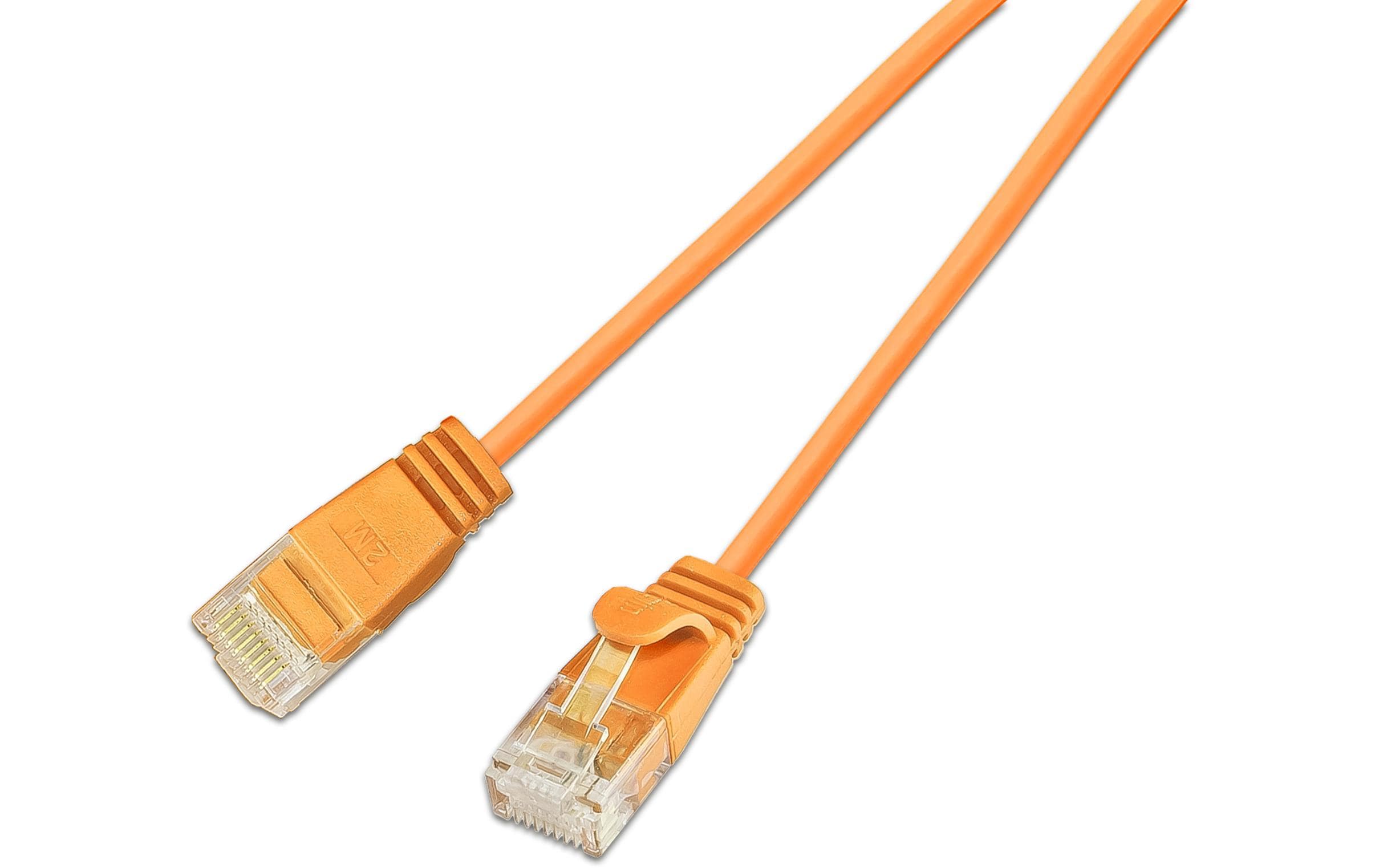 1991899_1 - Mediatech SLIM Patchkabel: U/UTP, 25cm, orange Cat.6A, LSOH, Klinke nicht brechbar, 3.6mm