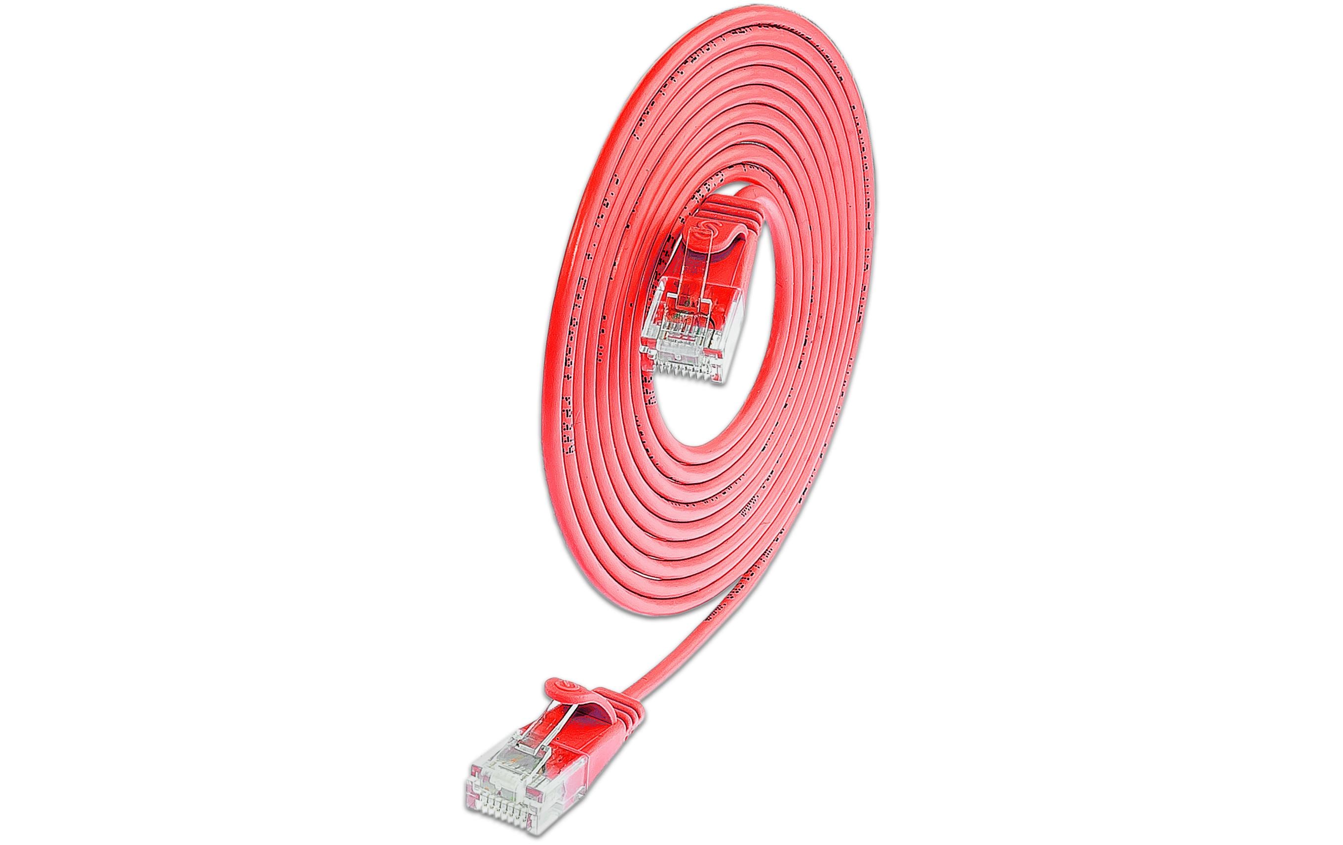 1991900 - Mediatech SLIM Patchkabel: U/UTP, 25cm, rot Cat.6A, LSOH, Klinke nicht brechbar, 3.6mm kaufen Schweiz | Mediatech.ch
