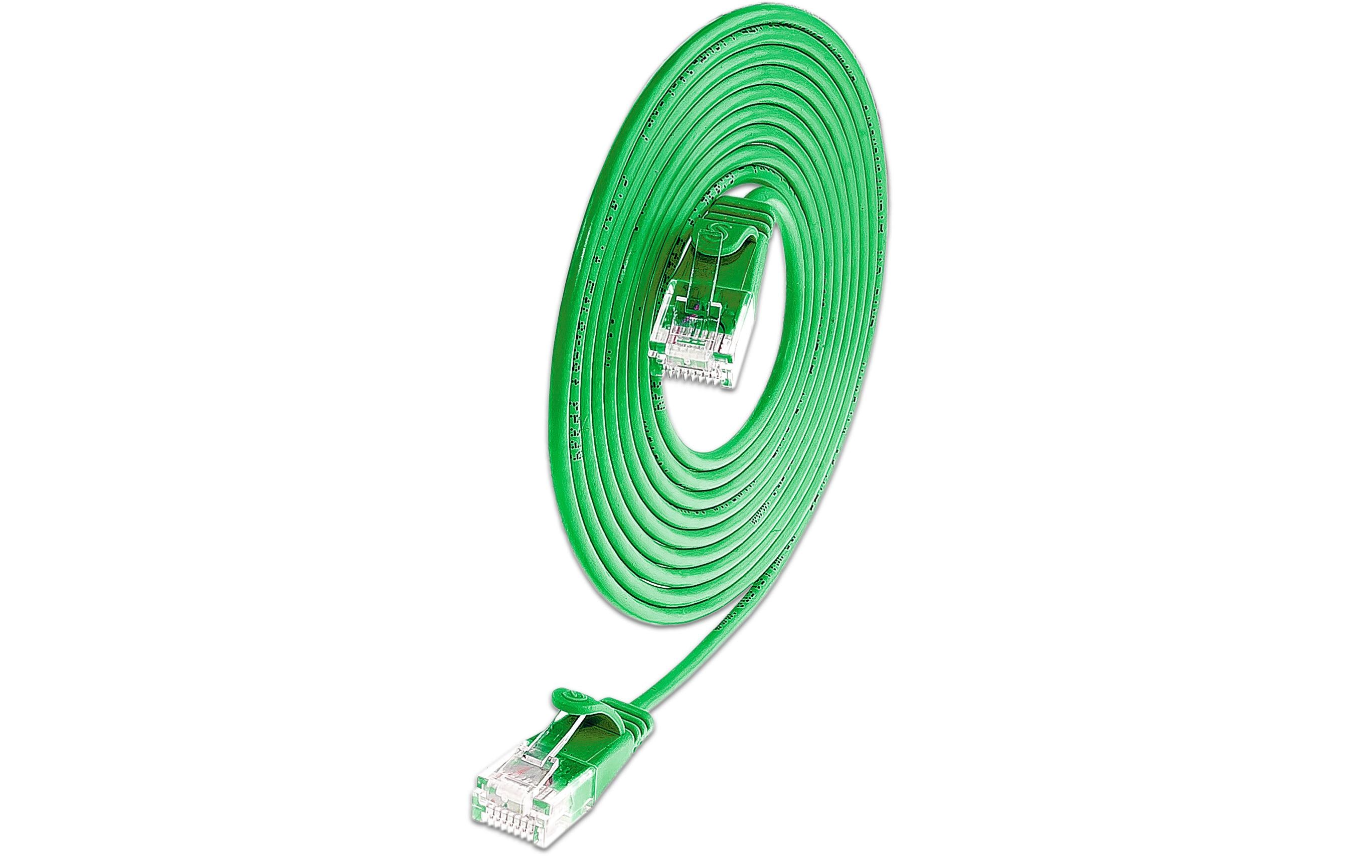 SLIM Patchkabel: U/UTP, 1m, grün Cat.6A, LSOH, Klinke nicht brechbar, 3.6mm kaufen Schweiz | Mediatech.ch