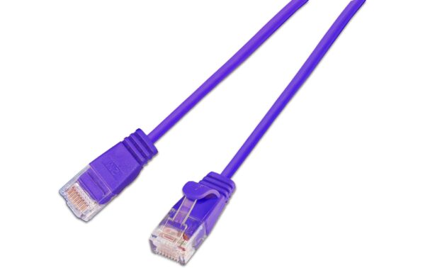 1991937_1 - Mediatech SLIM Patchkabel: U/UTP, 2m, violett Cat.6A, LSOH, Klinke nicht brechbar, 3.6mm