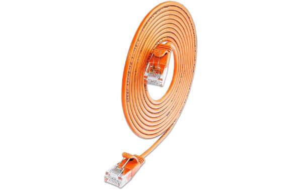 1991944 - Mediatech SLIM Patchkabel: U/UTP, 3m, orange Cat.6A, LSOH, Klinke nicht brechbar, 3.6mm kaufen Schweiz | Mediatech.ch