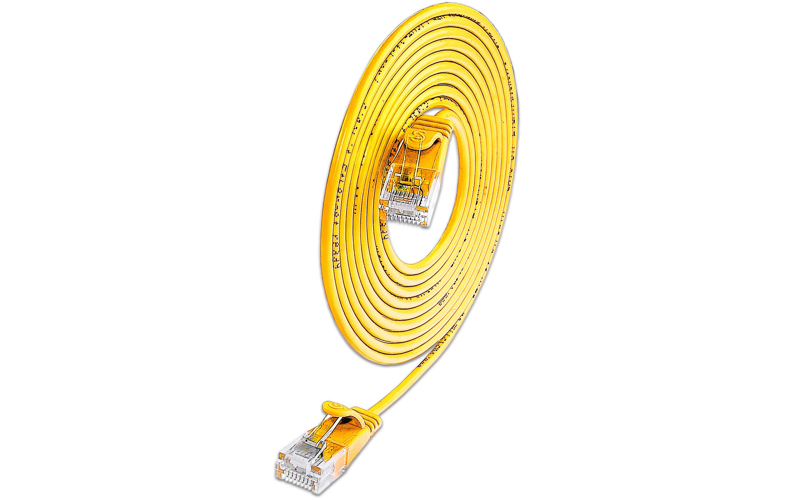 1991948 - Mediatech SLIM Patchkabel: U/UTP, 3m, gelb Cat.6A, LSOH, Klinke nicht brechbar, 3.6mm kaufen Schweiz | Mediatech.ch