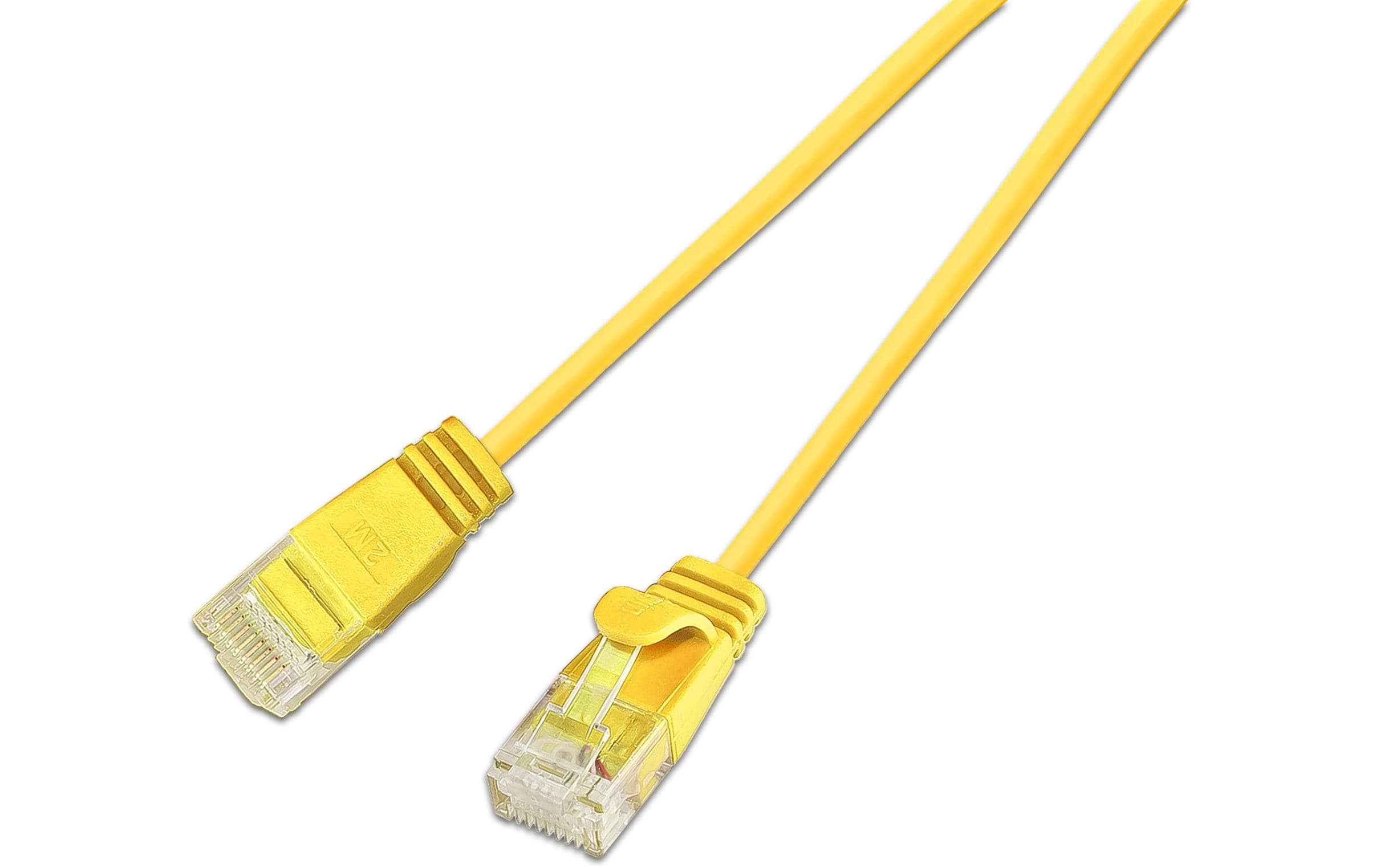 1991948_1 - Mediatech SLIM Patchkabel: U/UTP, 3m, gelb Cat.6A, LSOH, Klinke nicht brechbar, 3.6mm