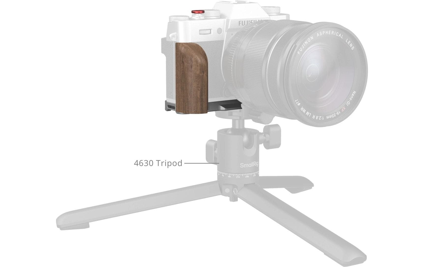 1993170_3 - Mediatech SmallRig L-Shaped Plate w Wooden Handle for FUJIFILM X-T30 III Silver