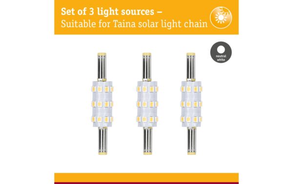 Solar LED Stecksockel Taina Ersatz Ersatzleuchtmittel 3er-Set 4000K 60lm