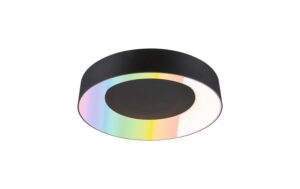 LED Deckenleuchte Smart Home Zigbee 3.0 RGBW+ 1750lm 230V 20W dimmbar Schwarz matt