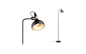 Stehleuchte Juna E14 max. 20W Schwarz matt, Champagner Metall