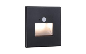 LED Wandeinbauleuchte Edge Quadro eckig 80 80x42mm 1, 2W 25lm 230V 2700K Schwarz matt