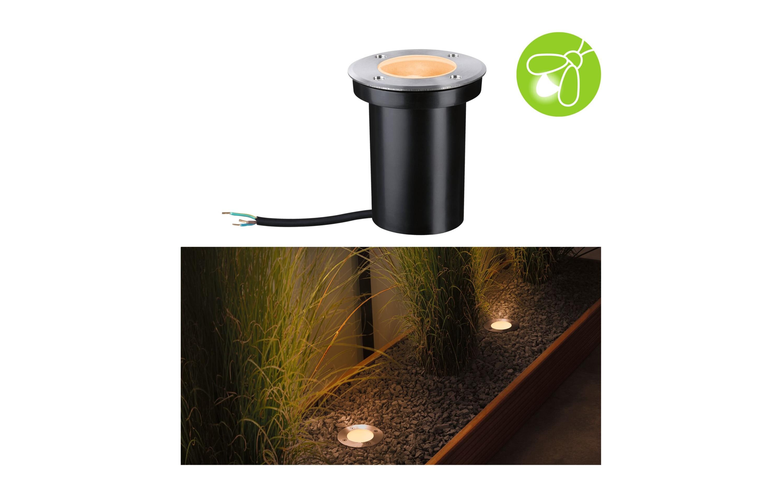 LED Bodeneinbauleuchte Goldlicht insektenf Edelstahl gebürstet Edelstahl, Kunststoff