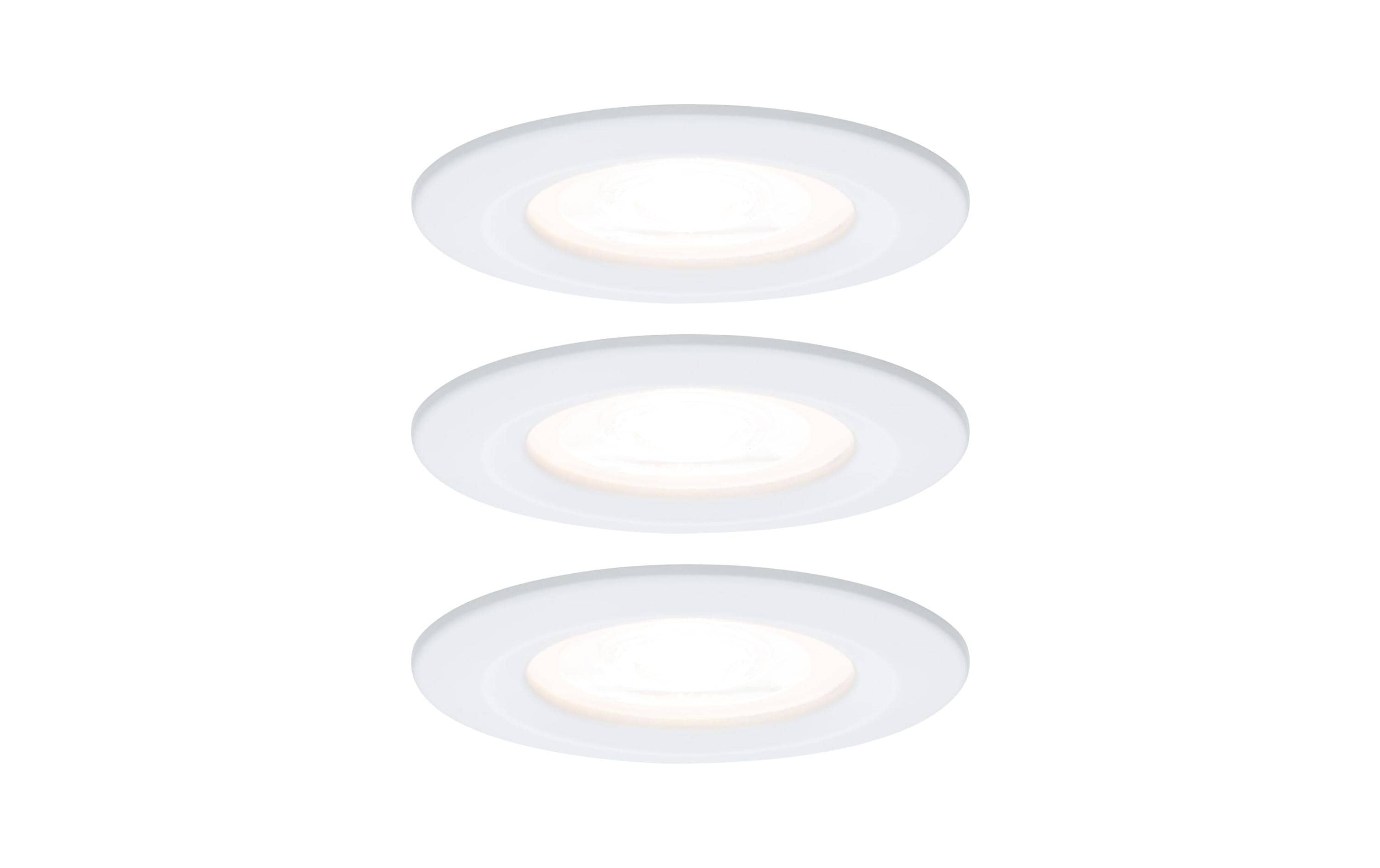 LED Einbauleuchte Nova Basisset starr IP44 GU10 3x6,5W 3x460lm 230V 2700K Weiss matt
