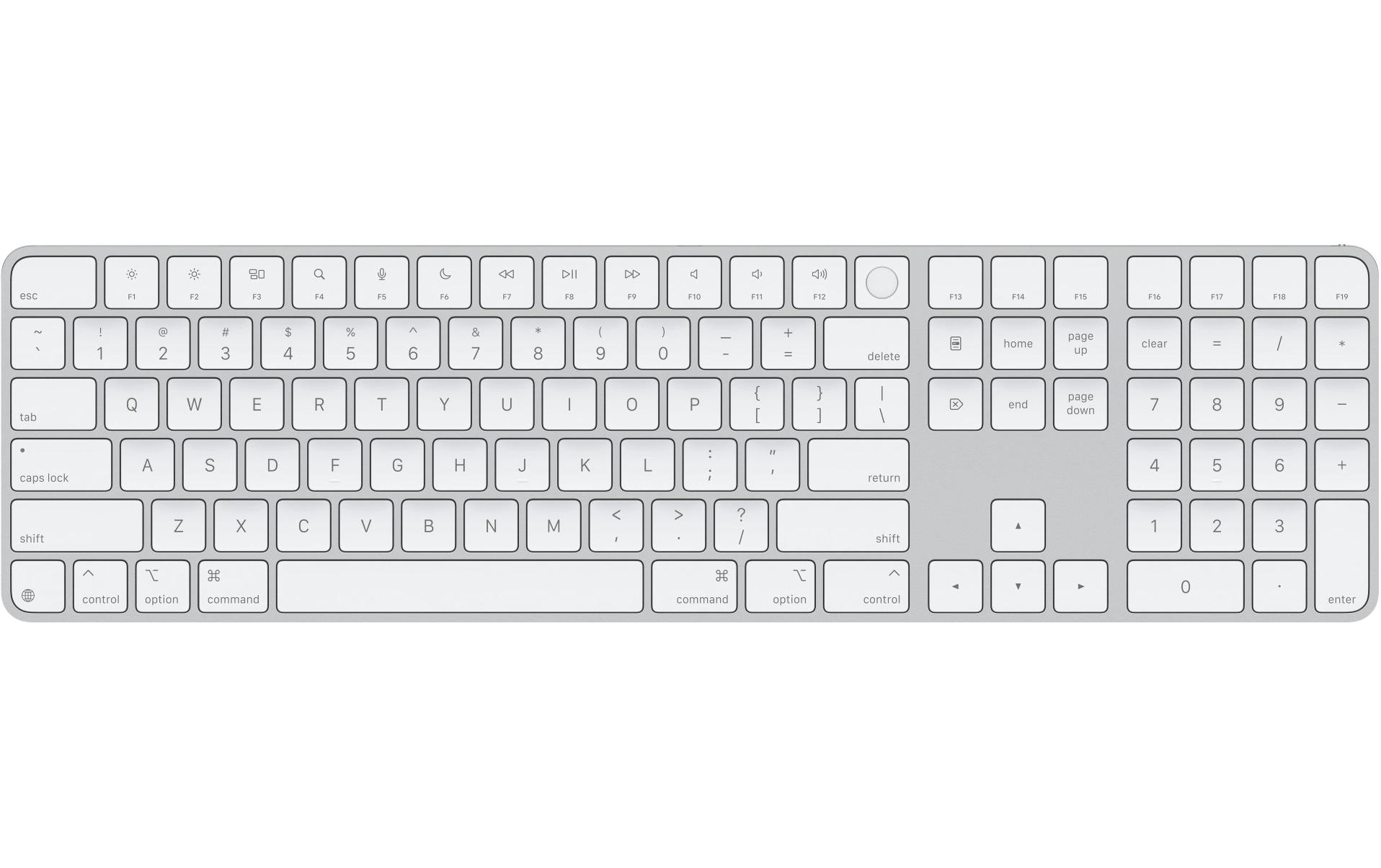 1994310 - Mediatech Apple Magic Keyboard NUM Weiss US Layout Bluetooth Keyboard mit Touch ID, US kaufen Schweiz | Mediatech.ch
