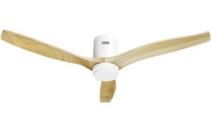 Hombli Smart Ceiling Fan & Light White & Light Wood, 1320mm, RGB&CCT
