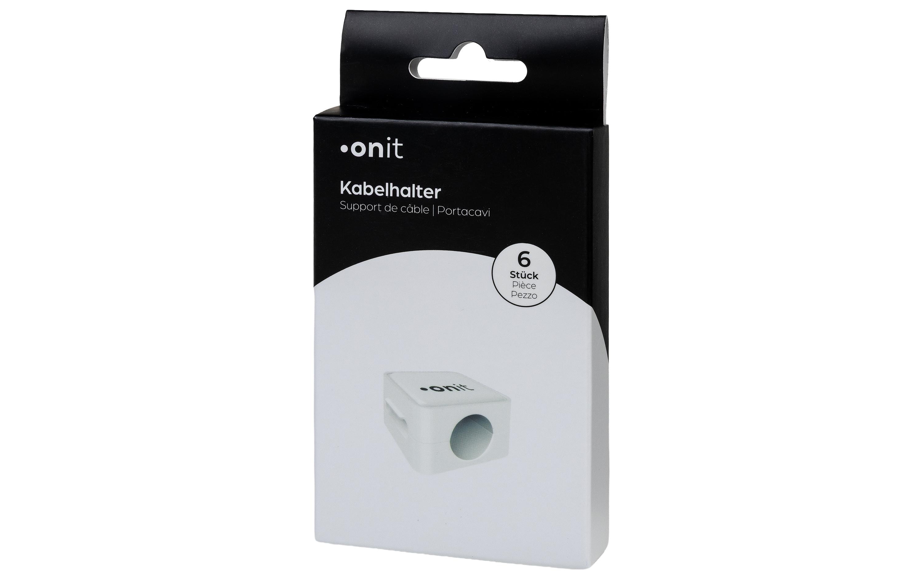 1998836_6 - Mediatech onit Kabelhalter cube weiss 6 Stück, weiss, selbstklebend, 20x17x20