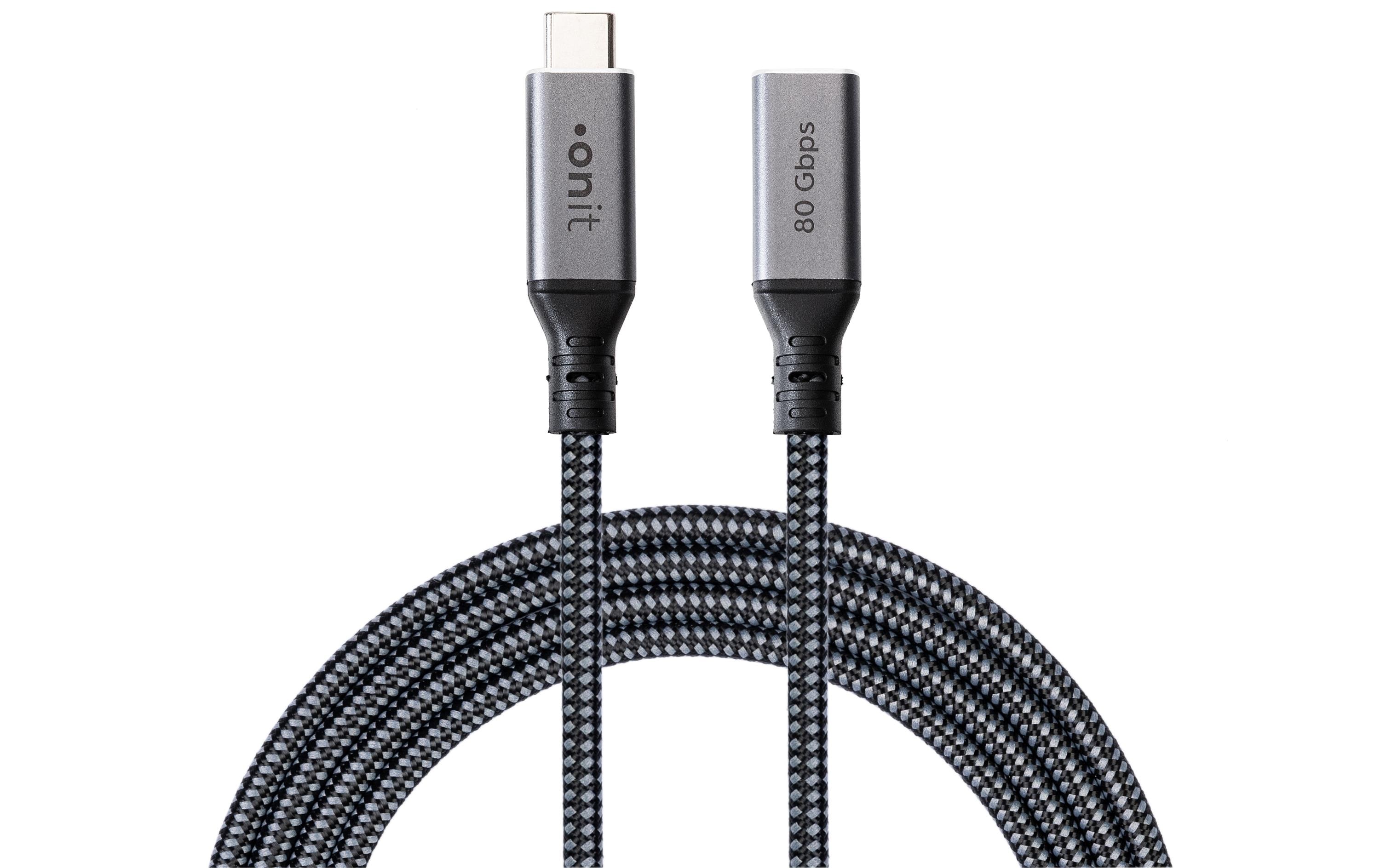 onit Thunderbolt5-Extension-Kabel USB4 0.5m 240W / 80G / 16K@60Hz / schwarz grau kaufen Schweiz | Mediatech.ch