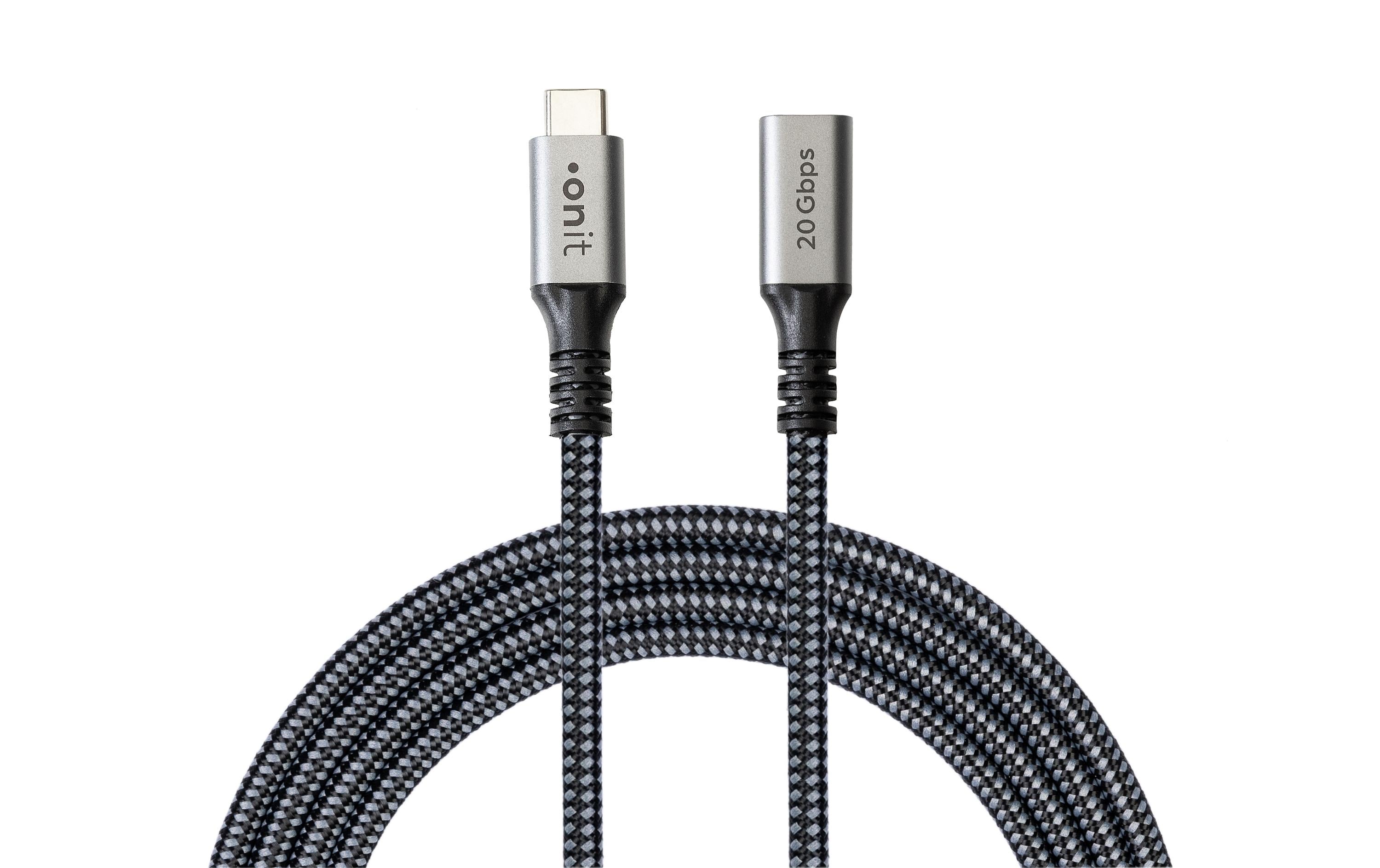 onit USB-Extension-Kabel 1.5m USB3.2 / 240W / 20G /4K@60Hz / schwarz grau kaufen Schweiz | Mediatech.ch