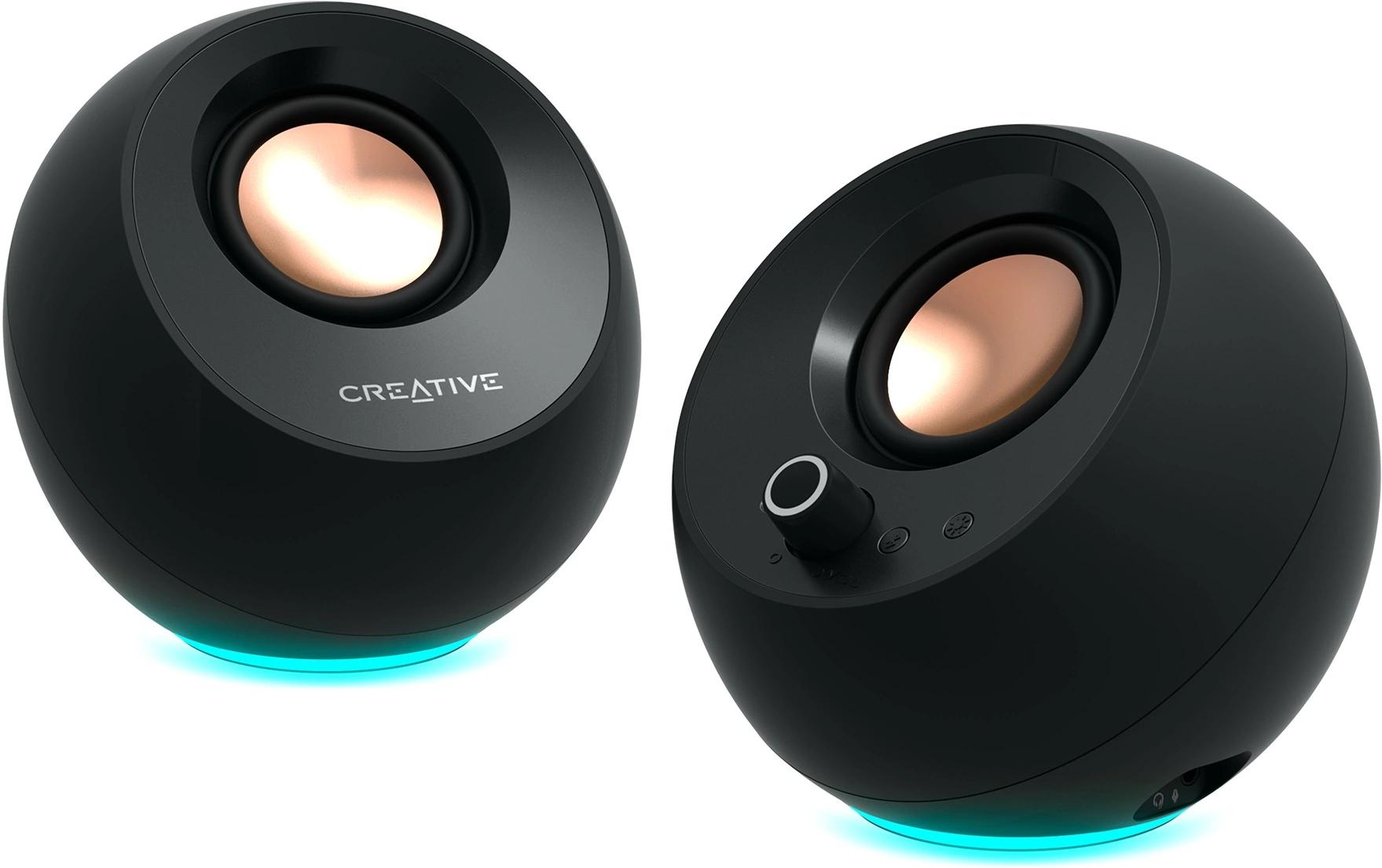 1999888_1 - Mediatech Creative Pebble Pro, 2.0 Lautsprecher Bluetooth 5.3, USB Audio, RGB, schwarz