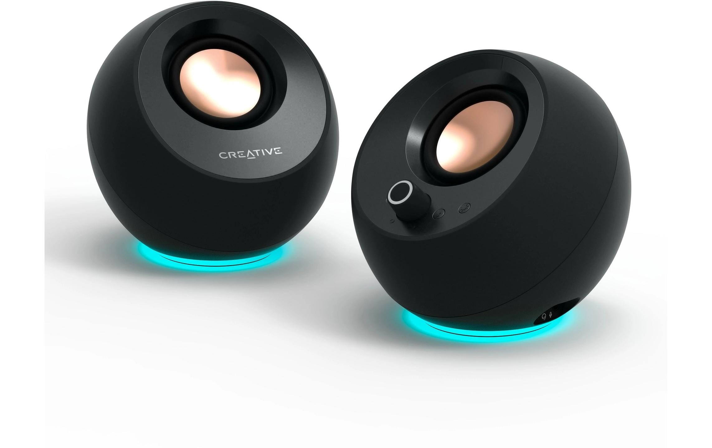 1999888_2 - Mediatech Creative Pebble Pro, 2.0 Lautsprecher Bluetooth 5.3, USB Audio, RGB, schwarz