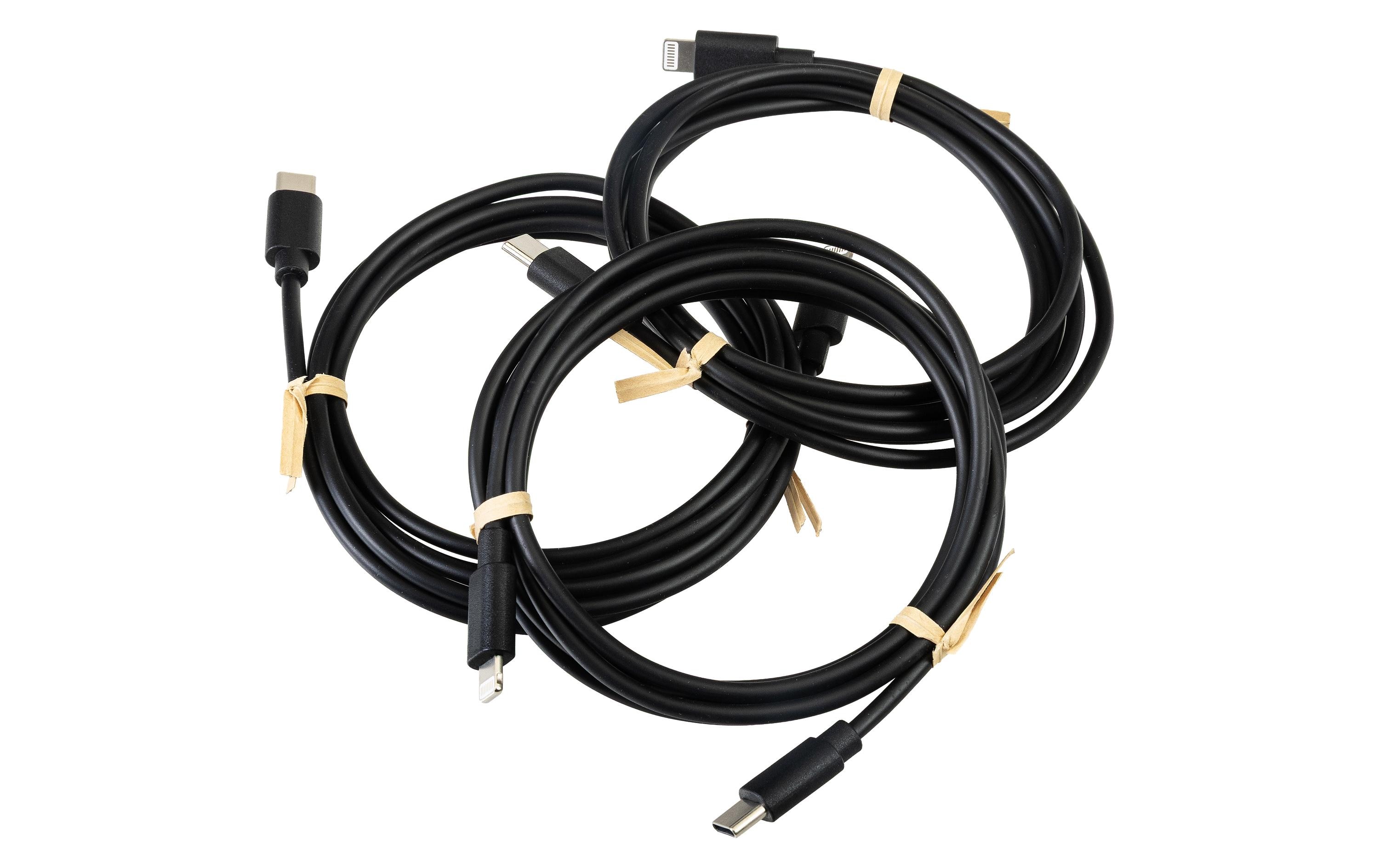 2007638_1 - Mediatech NIZE USB-Kabel C-L schwarz 1.5m 12W / 480Mbps / 3 Stück