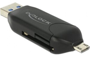 DeLock 91734 Card Reader Micro USB OTG USB 5 Gbps Typ-A für SD / MMC + Micro SD