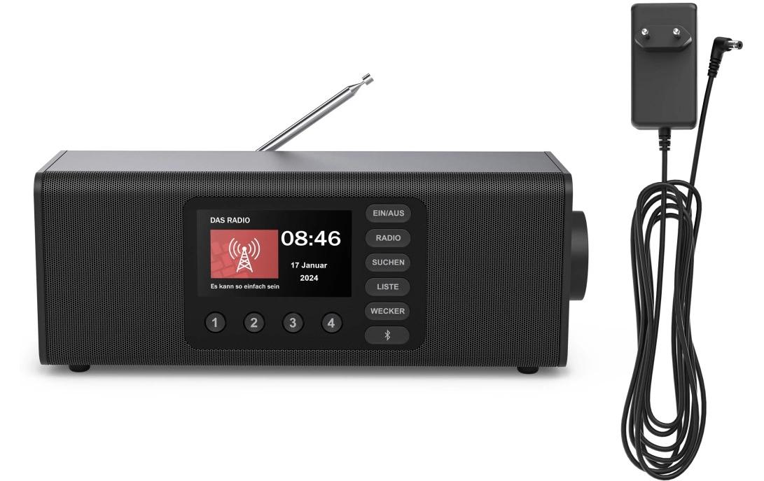 2015001_6 - Mediatech Hama Digitalradio DR2002, Stereo, Schwarz DAB/DAB+,FM, BT, Radiowecker