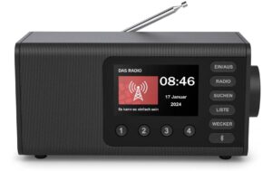 Hama Digitalradio DR1001, Schwarz DAB/DAB+,FM, BT, Radiowecker