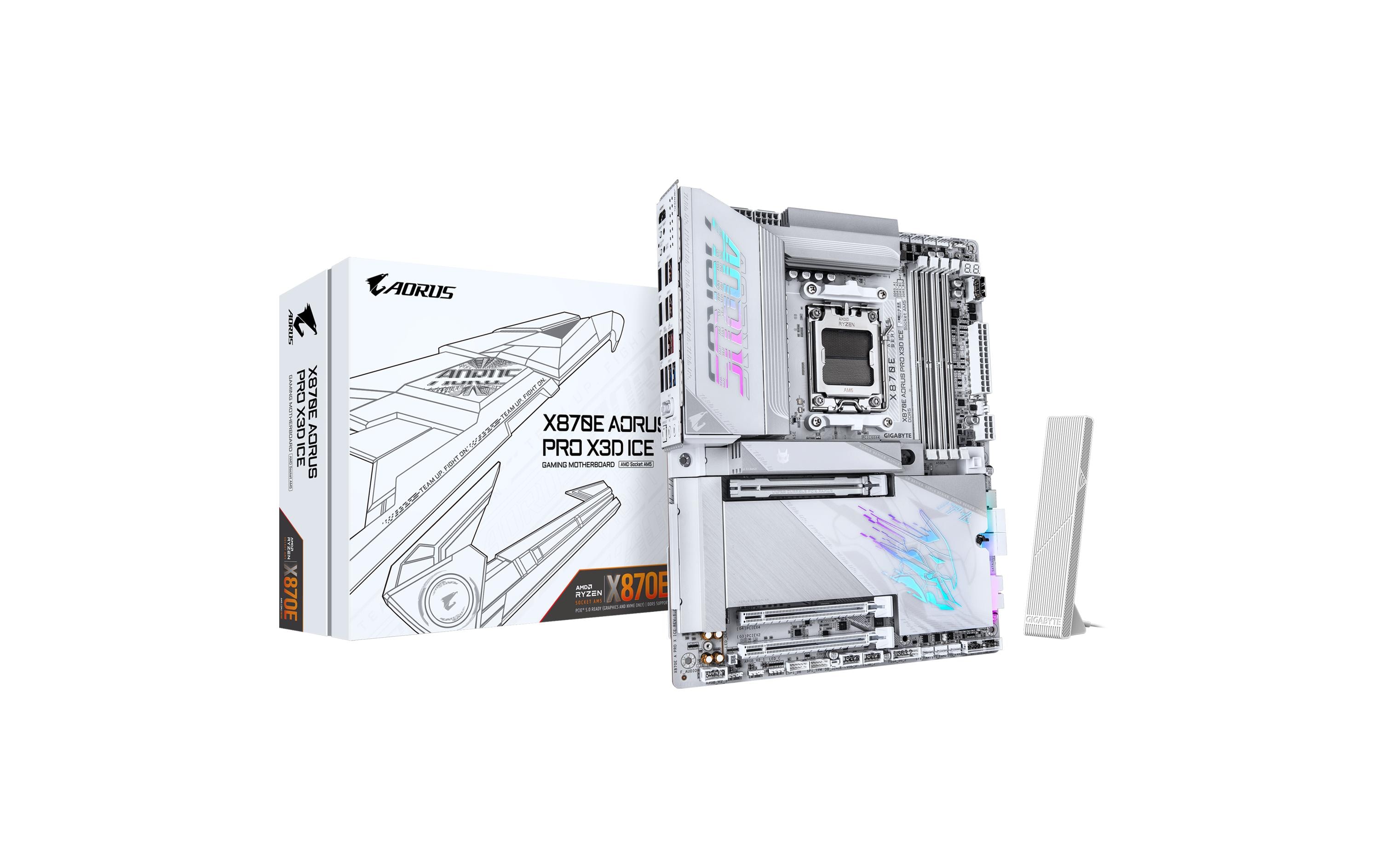 Gigabyte X870E AORUS PRO X3D ICE, ATX AM5, AMD X870E, 4x DDR5, WIFI 7