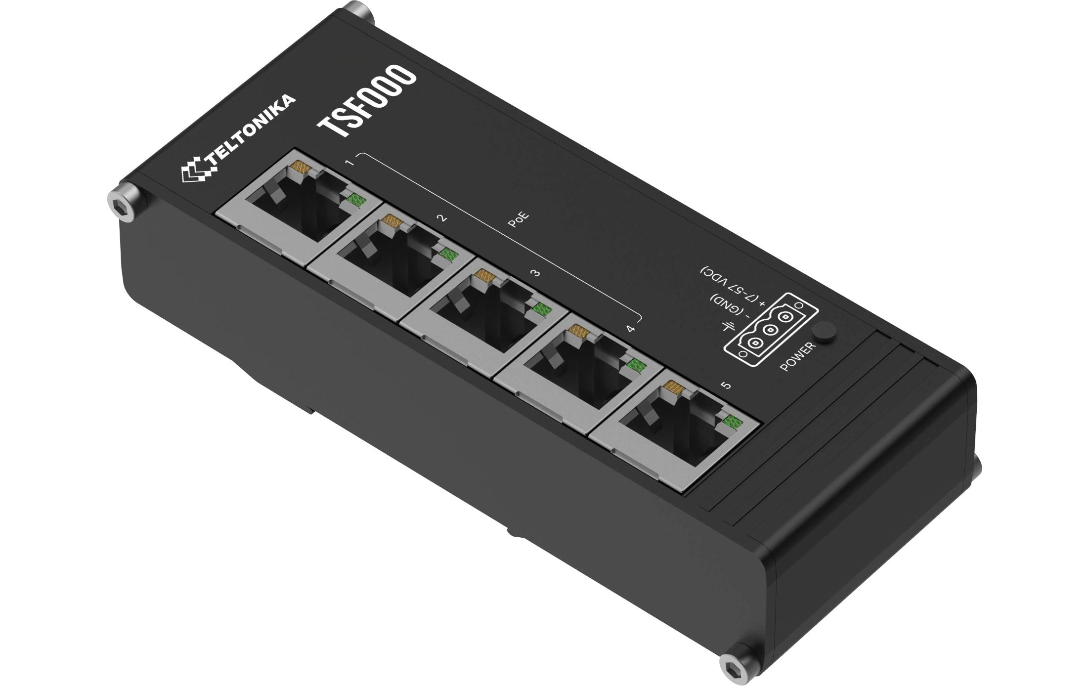 Teltonika TSF000 5Port PoE+ Industrieswitch Low Profile, 100MBps, 7-57V DC, 120W kaufen Schweiz | Mediatech.ch