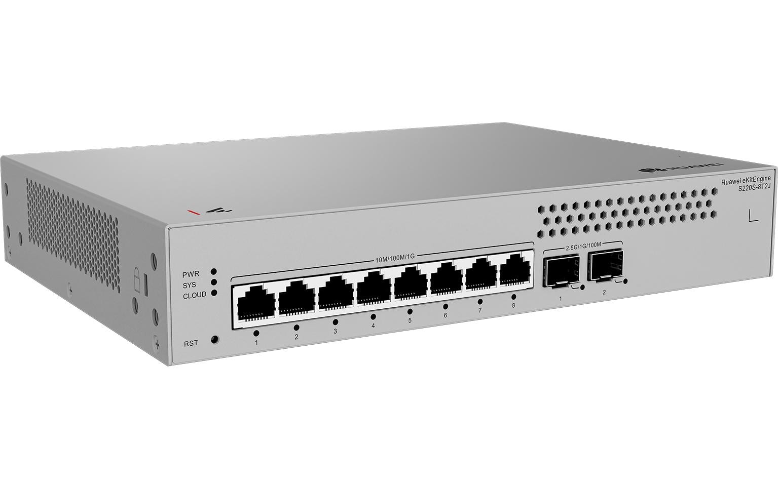 2019012_1 - Mediatech Huawei L2 Managed Switch: S220S-8T2J 8x 10/100/1000BASE-T ports