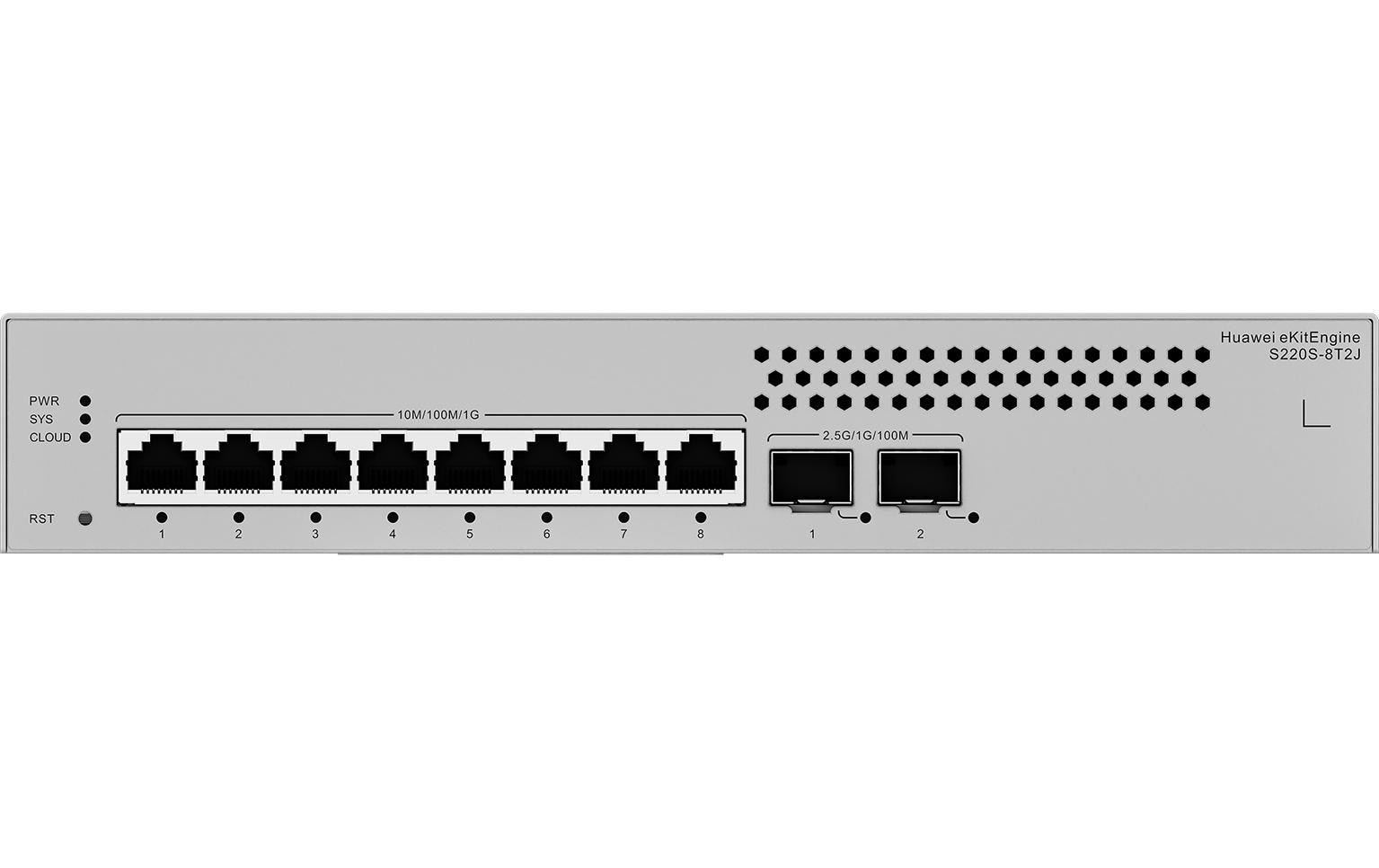 2019012_3 - Mediatech Huawei L2 Managed Switch: S220S-8T2J 8x 10/100/1000BASE-T ports