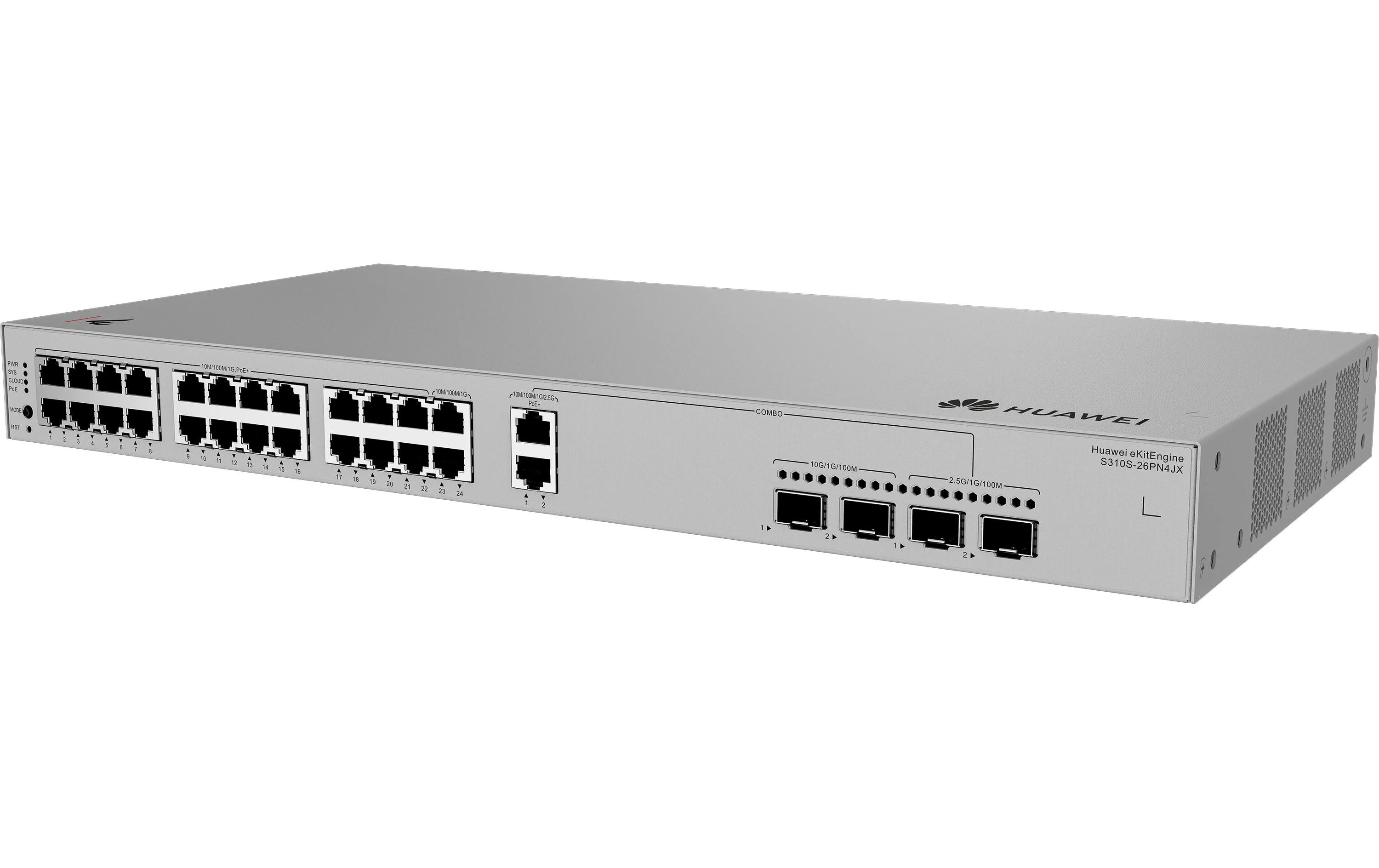 2021132 - Mediatech Huawei L2+ Managed Switch: S310S-26PN4JX 22x 10/100/1000BASE-T PoE+ ports kaufen Schweiz | Mediatech.ch