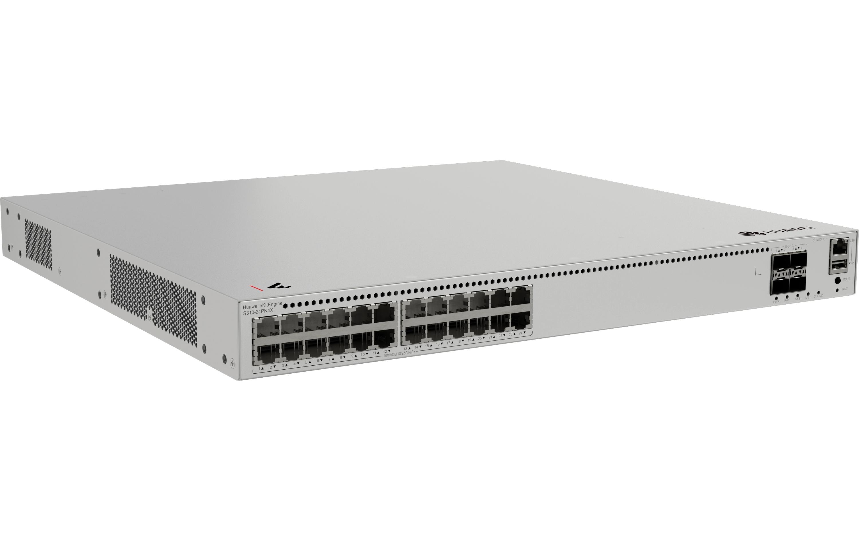 2021134_1 - Mediatech Huawei L2+ Managed Switch: S310-24PN4X 24x 10/100/1000/2.5GBASE-T, 400W PoE+